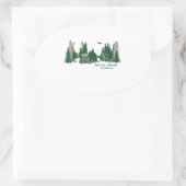 シエラネバダ山脈&ツリー 楕円形シール (バッグ)