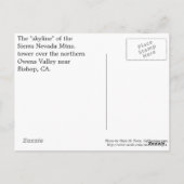 シエラネバダ山脈 ビショップ、カリフォルニア州 ポストカード (裏面)