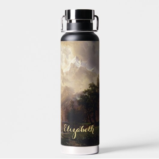 シエラネバダCAランドスケープヴィンテージアートモノグラムの ウォーターボトル (背面)