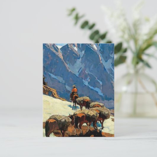 「シエラパス」エドガー・ペインによる西洋美術 ポストカード (スタンド正面)