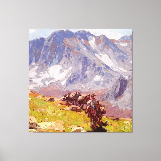 "シエラパッカー"ウェスタンアートバイエドガー・ペイン キャンバスプリント (正面)