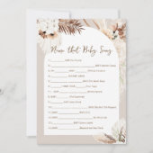 シエラボヘミアンの名前そのベビーソングゲームカード 招待状 (正面)