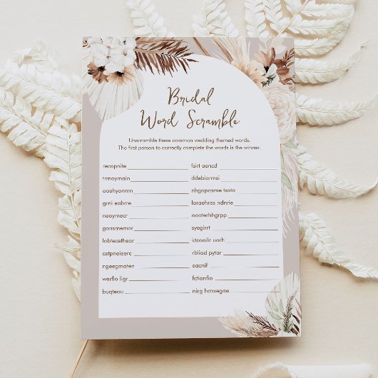 シエラボホワードスクランブルブライダルシャワーゲームカード 招待状