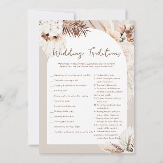 シエラボ結婚ホ伝統ブライダルシャワーゲーム 招待状 (正面)