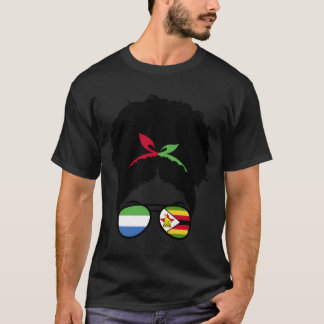 シエラレオネとジンバブエのハーフ シエラレオネ Z Tシャツ