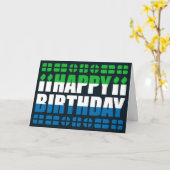 シエラレオネの国旗の誕生日カード カード (黄色い花)