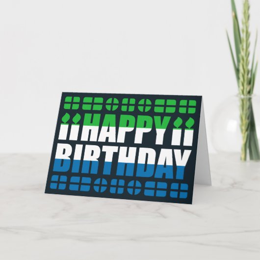 シエラレオネの国旗の誕生日カード カード (正面)