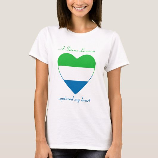 シエラレオネの国旗 スイートハートTシャツ Tシャツ (正面)