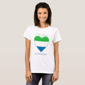 シエラレオネの国旗 スイートハートTシャツ Tシャツ (正面フル)