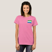 シエラレオネの旗と地図Tシャツ Tシャツ (正面フル)