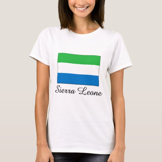 シエラレオネの旗のデザイン Tシャツ (正面)