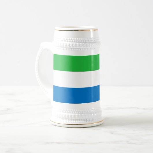 シエラレオネの旗 ビールジョッキ (正面左)