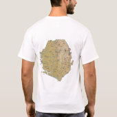 シエラレオネの旗＋地図＋テキストTシャツ Tシャツ (裏面)