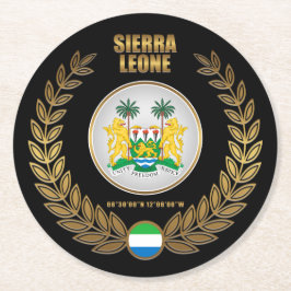 シエラレオネコート・オブ・アームズ ラウンドペーパーコースター