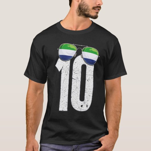 シエラレオネサッカー選手10シエラレオネア Tシャツ (正面)