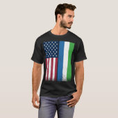 シエラレオネシエラレオネアメリカ国旗誇りを持った Tシャツ (正面フル)