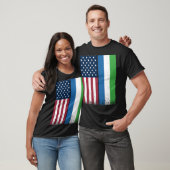 シエラレオネシエラレオネアメリカ国旗誇りを持った Tシャツ (ユニセックス)