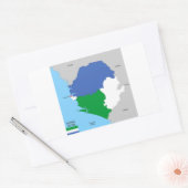 シエラレオネ国の政治地図国旗 長方形シール (封筒)