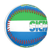 シエラレオネ国旗とコート・オブ・アームズ 野球ボール (正面左)