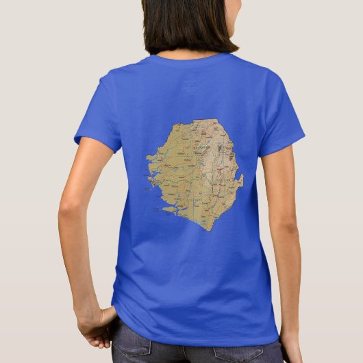 シエラレオネ国旗と地図dk Tシャツ (裏面)
