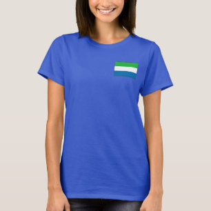 シエラレオネ国旗と地図dk Tシャツ