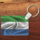 シエラレオネ国旗のキーチェーン キーホルダー (正面)