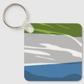 シエラレオネ国旗のキーチェーン キーホルダー (正面)