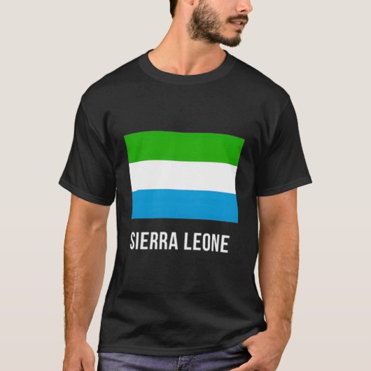 シエラレオネ国旗のシャツ・シエラレオネアン Tシャツ (正面)