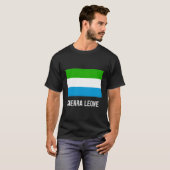 シエラレオネ国旗のシャツ・シエラレオネアン Tシャツ (正面フル)