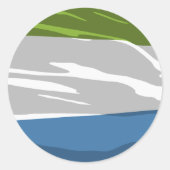 シエラレオネ国旗のシール ラウンドシール (正面)