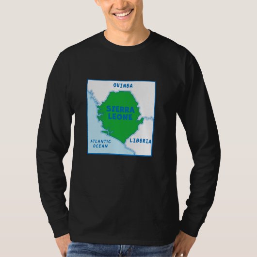 シエラレオネ国旗の色の政治地縁ど図、 Tシャツ (正面)