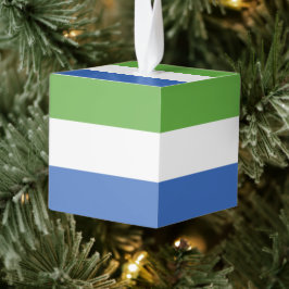 シエラレオネ国旗 キューブオーナメント
