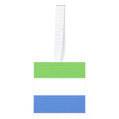 シエラレオネ国旗 キューブオーナメント (正面)