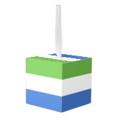 シエラレオネ国旗 キューブオーナメント (裏面アングル)