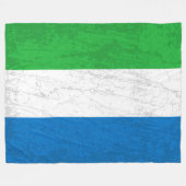 シエラレオネ国旗 – シエラレオネのタペストリー フリースブランケット (正面(横))