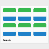 シエラレオネ国旗 スクエアシール (シート)