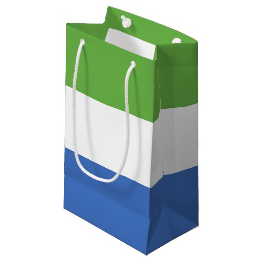 シエラレオネ国旗 スモールペーパーバッグ (正面アングル)