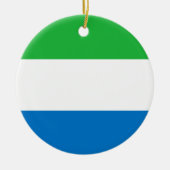 シエラレオネ国旗 セラミックオーナメント (正面)