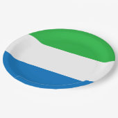 シエラレオネ国旗 ペーパープレート (アングル)