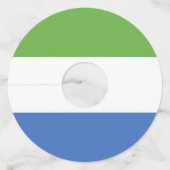 シエラレオネ国旗 ワイングラスタグ (正面)