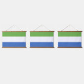 シエラレオネ国旗 吊り下げ型タペストリー (トリプル)