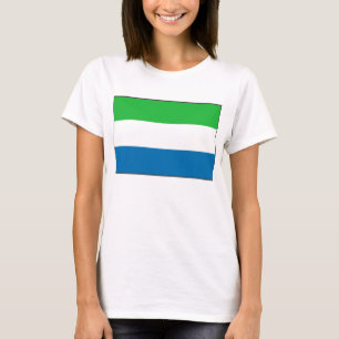 シエラレオネ国旗x地図Tシャツ Tシャツ