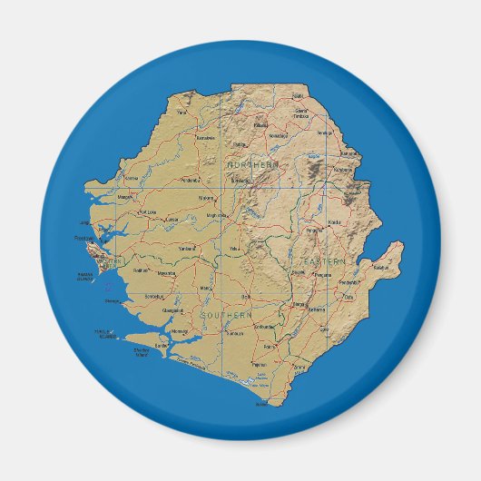 シエラレオネ地図マグネット マグネット (正面)