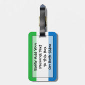 シエラレオネ簡単ID （個人）国旗 ラゲッジタグ (裏面縦)