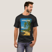 シエラレオネ イラスト 旅行 アート ヴィンテージ Tシャツ (正面フル)