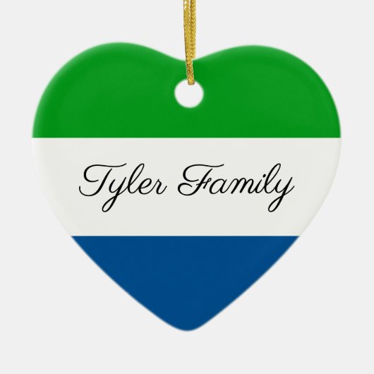 シエラレオネ|パーソナライズされたクリスマス飾り セラミックオーナメント (正面)