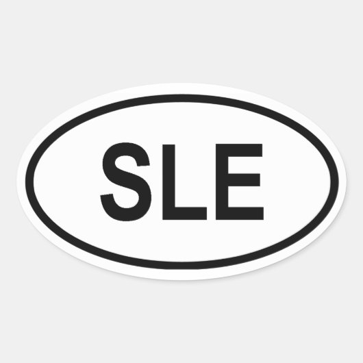 シエラレオネ「SLE」 楕円形シール (正面)
