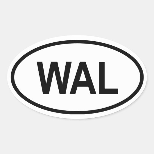 シエラレオネ「WAL」 楕円形シール (正面)