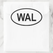 シエラレオネ「WAL」 楕円形シール (バッグ)