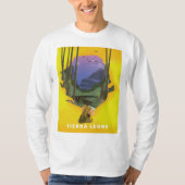 シエラ図解入りの、写真付きのレオネ地図の旅行ポスター Tシャツ (正面)